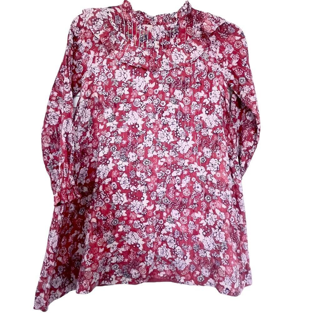 Molo Girls Clair Floral Ruffled Metallic Dress - Size 13/14
